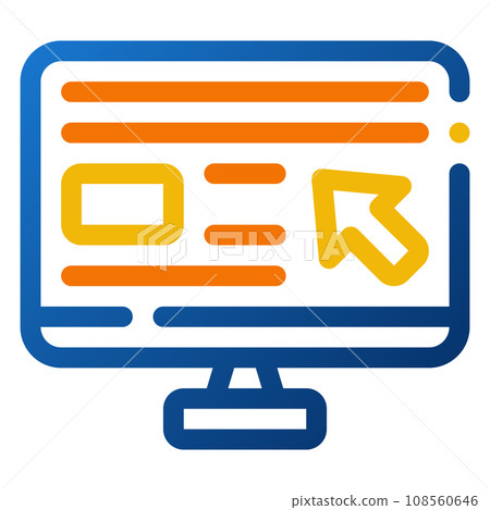 Computer Icon. Digital marketing concept. Outline color icon 108560646