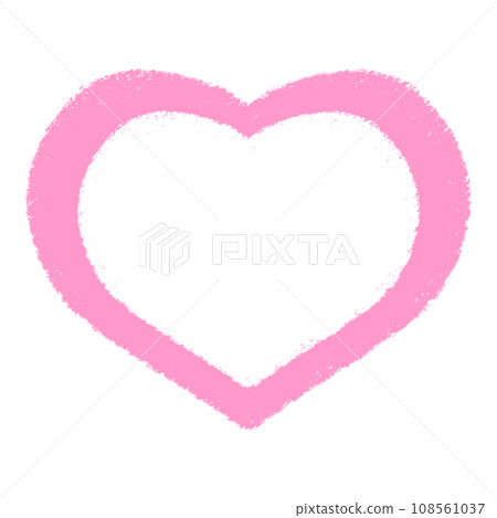Crayon frame illustration with pink heart mark 108561037