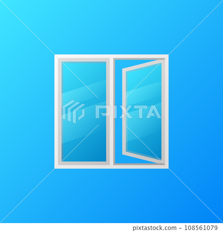 Modern plastic window with blue glass vector concept icon 108561079