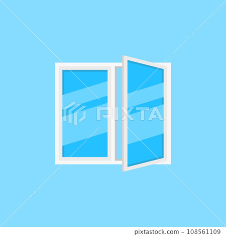Window with blue glass vector sign or icon Window with blue glass vector sign or icon 108561109