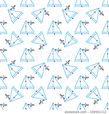 A=1/2bh vector Area of a Triangle concept creative seamless pattern 108561112