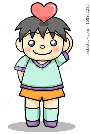 boy with a heart on his head 108561236