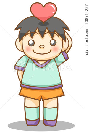 boy with a heart on his head 108561237