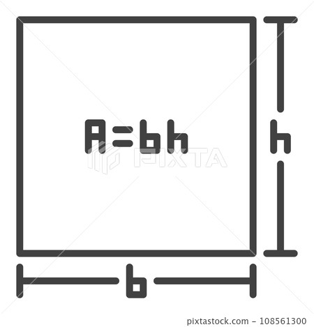 A=bh vector Area of a Rectangle concept outline icon or symbol A=bh vector Area of a Rectangle concept outline icon or symbol 108561300