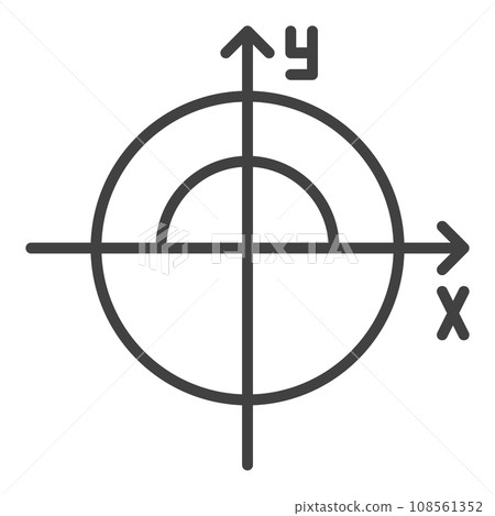 Math Circle vector concept outline icon or sign 108561352