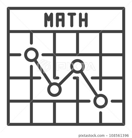 Mathematics Falling Graph vector concept line icon 108561396