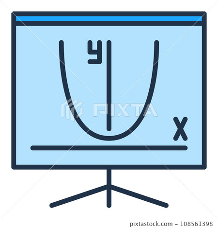 Mathematics Graph vector concept blue icon or symbol Mathematics Graph vector concept blue icon or symbol 108561398