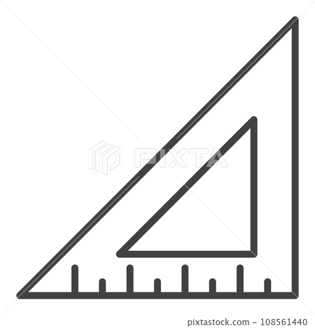Triangle Ruler vector Mathematics Tool concept line icon Triangle Ruler vector Mathematics Tool concept line icon 108561440