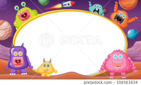 Cute Aliens in Outer Space: A Playful Vector Illustration Cute Aliens in Outer Space: A Playful Vector Illustration 108561634