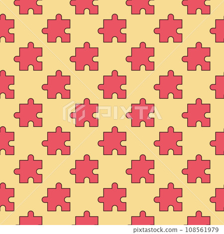 Puzzle Element vector concept colored seamless pattern 108561979