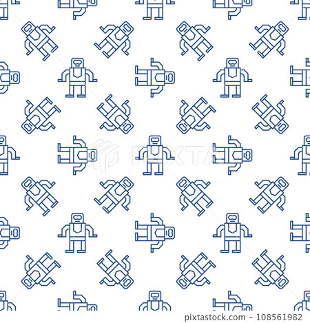 Robot vector concept simple outline seamless pattern 108561982