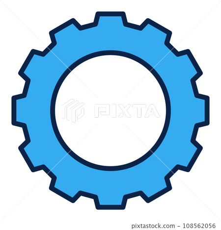 Blue Gear vector concept colored icon or logo element 108562056