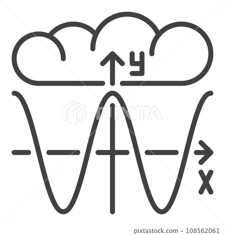 Cloud with Math Graph vector concept linear icon or sign Cloud with Math Graph vector concept linear icon or sign 108562061