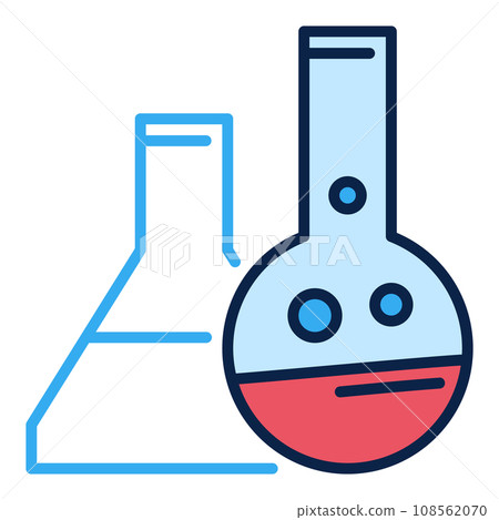 Flasks vector Chemistry concept colored icon or sign Flasks vector Chemistry concept colored icon or sign 108562070