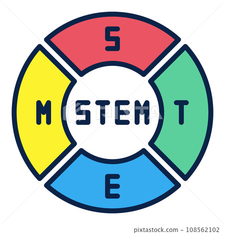 STEM round vector concept colored icon or symbol STEM round vector concept colored icon or symbol 108562102