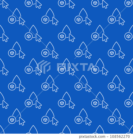 Mouse Cursor on Blood Drop with Sugar vector outline blue seamless pattern 108562270