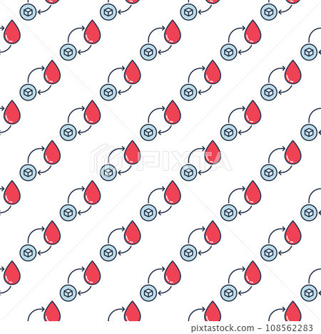 Sugar in Red Blood Drop vector Glycemia colored seamless pattern Sugar in Red Blood Drop vector Glycemia colored seamless pattern 108562283
