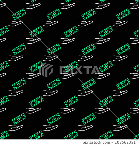 Corruption vector Hand with Cash concept seamless pattern 108562351