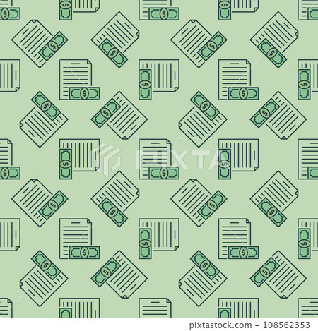 Document with Banknote vector Payment colored seamless pattern 108562353