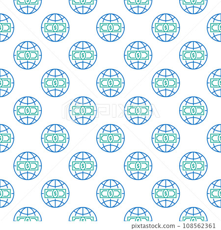 Earth Globe with Money with vector line seamless pattern Earth Globe with Money with vector line seamless pattern 108562361