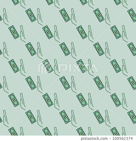 Hand No Sign with Cash vector Anti Corruption colored seamless pattern 108562374