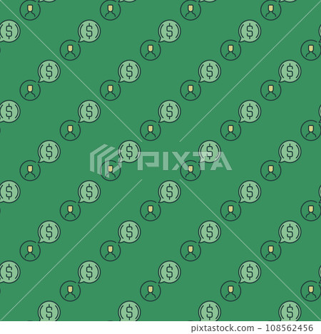 Man and Speech Bubble with Dollar vector colored seamless pattern 108562456