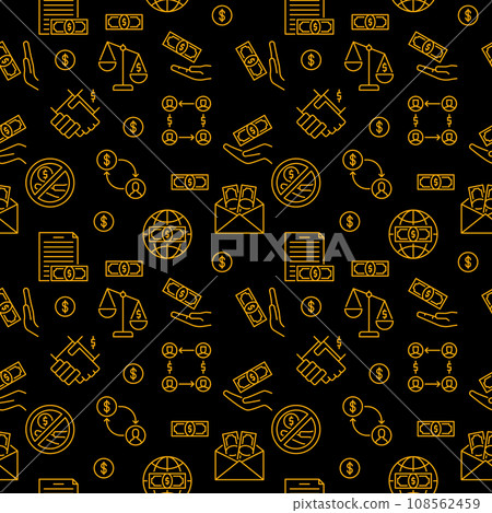 Money and Corruption vector concept creative line seamless pattern 108562459