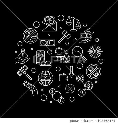Anti Corruption outline round illustration. Vector banner Anti Corruption outline round illustration. Vector banner 108562475