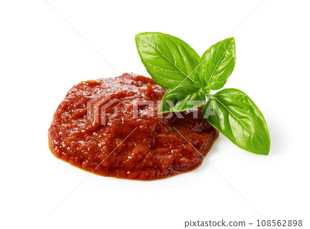 tomato sauce and basil tomato sauce and basil 108562898