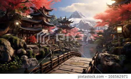 AI created castle town 108562971