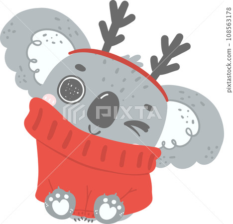 Cute Christmas Koala cartoon illustration 108563178