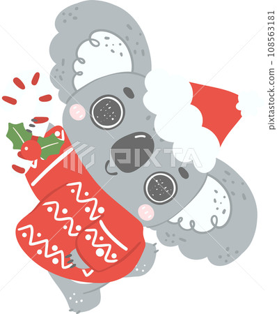 Cute Christmas Koala cartoon illustration Cute Christmas Koala cartoon illustration 108563181