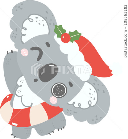 Cute Christmas Koala cartoon illustration Cute Christmas Koala cartoon illustration 108563182