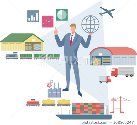 Image illustration of businessman and logistics 108563247