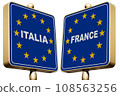 italy, france, flag 108563256