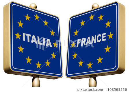italy, france, flag 108563256