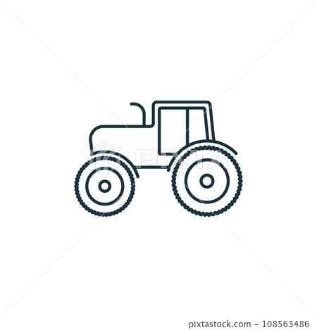 Tractor outline icon. Monochrome simple sign from transportation collection. Tractor icon for logo, templates, web design and infographics. 108563486