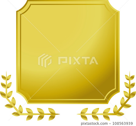 金桂冠和方框徽章 金桂冠和方框徽章 108563939