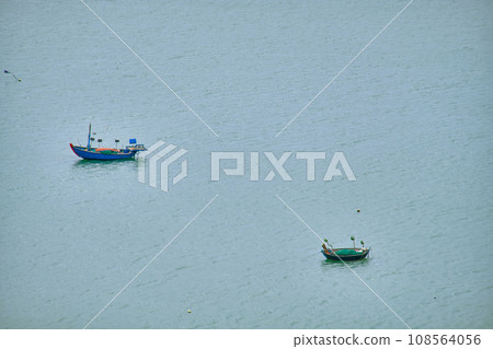 Vietnamese fishing boat at sea in the daytime. 108564056