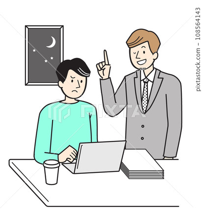 A simple person: A male employee is confused by his boss who gives him sloppy instructions. 108564143