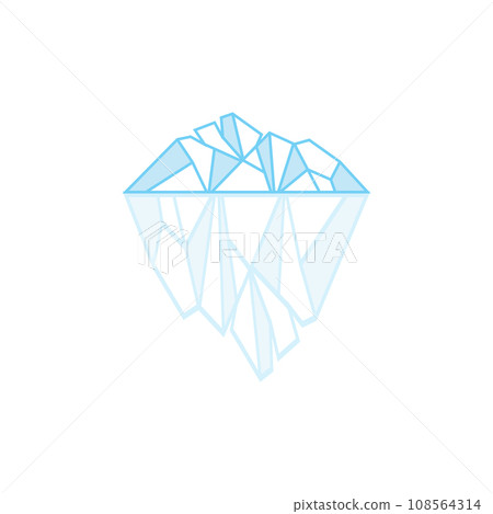 Mountain Logo, Antarctic Iceberg Logo Design, Nature Landscape Vector, Product Brand Illustration Icon 108564314