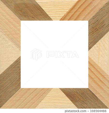 Wooden marquetry frame, wooden frame made of a combination of different woods 108564466