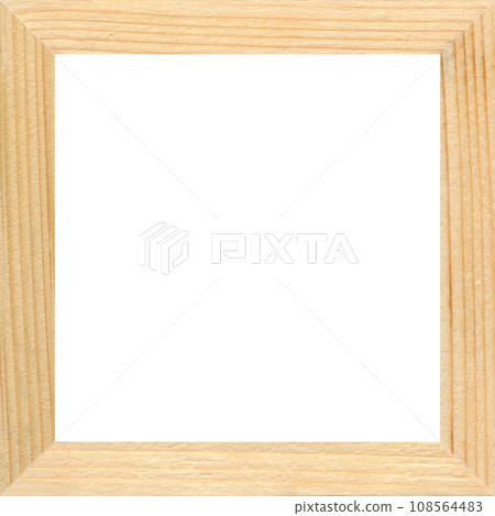 Square wooden frame cut from pine wood, isolated on white background Square wooden frame cut from pine wood, isolated on white background 108564483