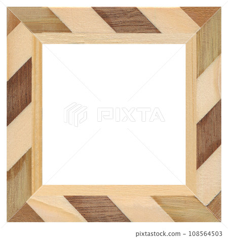 Wooden marquetry frame, wooden frame made of a combination of different woods 108564503
