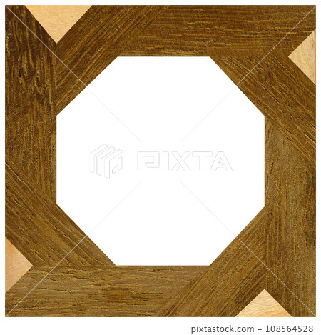 Wooden marquetry frame, wooden frame made of a combination of different woods 108564528
