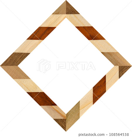 Wooden marquetry frame, wooden frame made of a combination of different woods 108564538