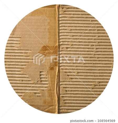 Brown and beige colored corrugated cardboard detail 108564569