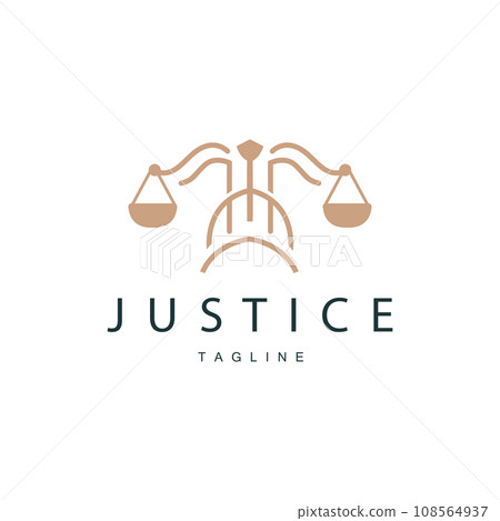 Legal Justice Scales Logo Design With Simple Line Model For Company Brands 108564937