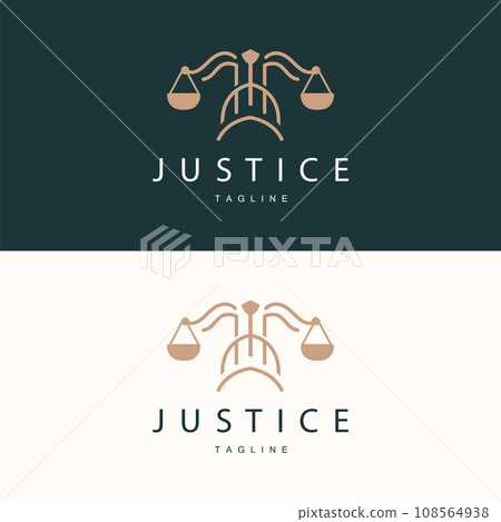 Legal Justice Scales Logo Design With Simple Line Model For Company Brands 108564938