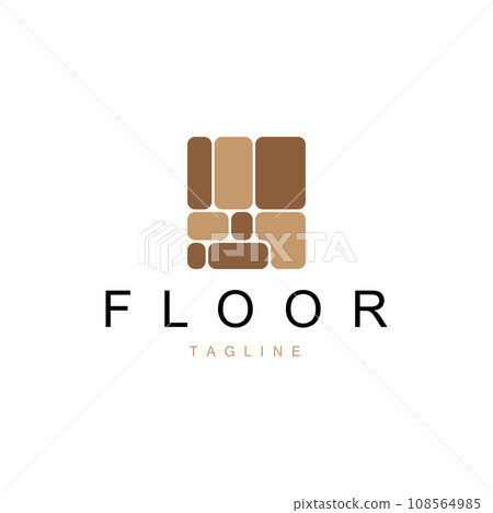 Floor Logo Design for Home Ceramic Decoration with Minimalist Abstract Shapes, Vector Templet Illustration Floor Logo Design for Home Ceramic Decoration with Minimalist Abstract Shapes, Vector Templet Illustration 108564985